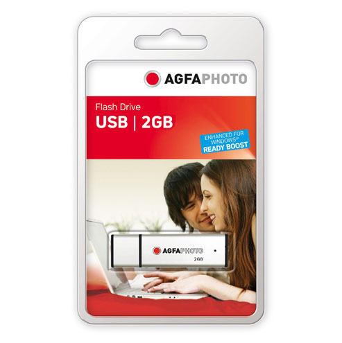 USB Stick 2.0 - 2GB Zilver Metalic