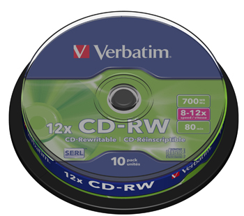 Verbatim CD-RW 700 MB 10 pack Verbatim CD-RW 700 MB 10 pack