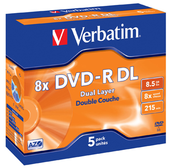 Verbatim DVD-R Dual Layer 8.5 GB 5 Pack Verbatim DVD-R Dual Layer 8.5 GB 5 Pack